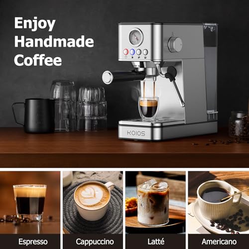 1200W KOIOS Espresso Maker with Foaming Steam Wand