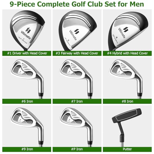 GYMAX Men's Golf Club Set: #1 Driver, #3 Fairway, & More