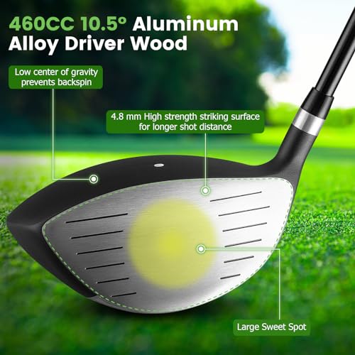 GYMAX Men's Golf Club Set: #1 Driver, #3 Fairway, & More