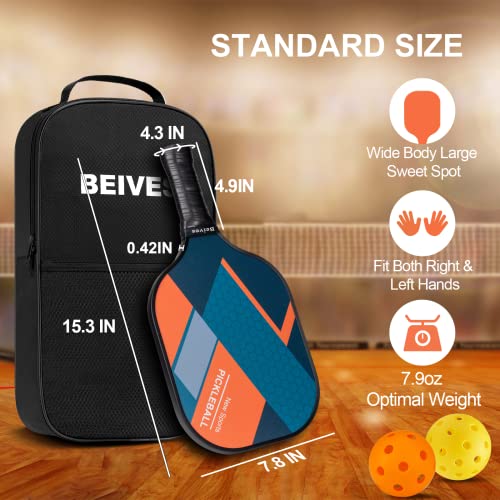 BEIVES Fiberglass Pickleball Paddle Set for Men and Women