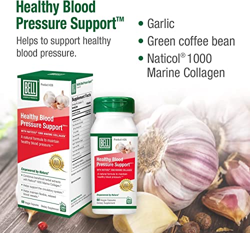 Bell Healthy Blood Pressure Support™ Unique Blend - Natural Blend of Green Coffee Bean Extract, Garlic & Celery Seed Extract Blood Pressure Supplements - 2 Pack of 60 Capsules Each, Vegan, Non-GMO