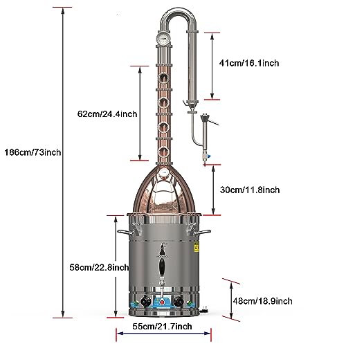 Electric Alcohol Still 13.7Gal Home Brew Kit Copper Top