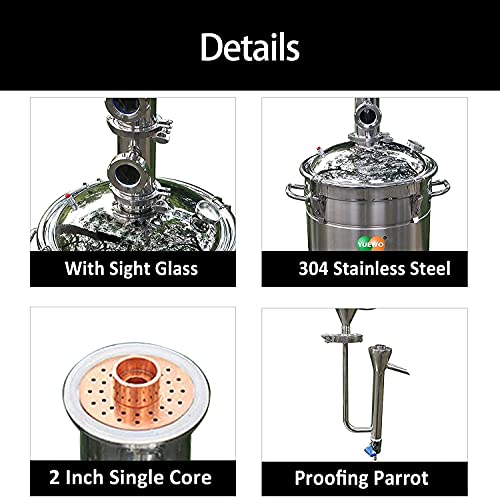 YUEWO Stainless Steel Electric Alcohol Distiller Flask Set