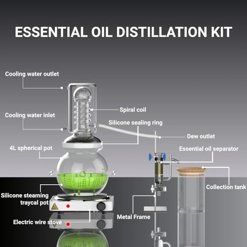 HOOLOO 0.9Gal Essential Oil Glassware Distillation Kit