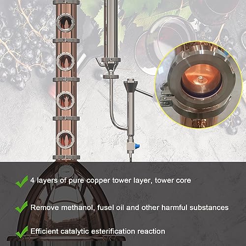Electric Alcohol Still 13.7Gal Home Brew Kit Copper Top
