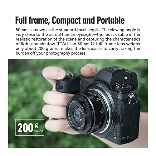 TTArtisan 50mm F2 Large Aperture Lens for Nikon