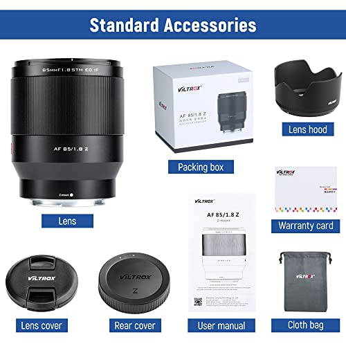VILTROX 85mm f/1.8 STM Lens for Nikon Mirrorless