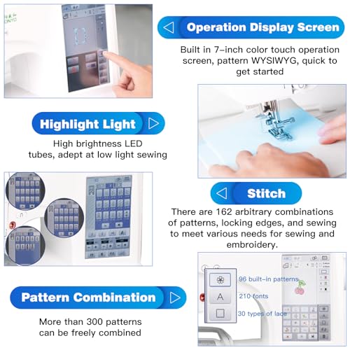 ES-5 Sewing Embroidery Machine, Wireless LAN, 1000 Designs