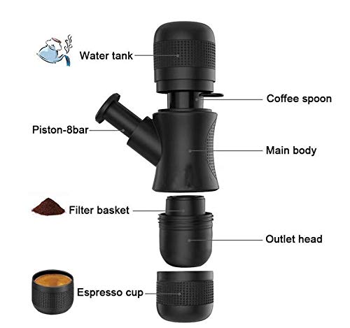 Compact Portable Espresso Maker for Travel, Camping, Beach