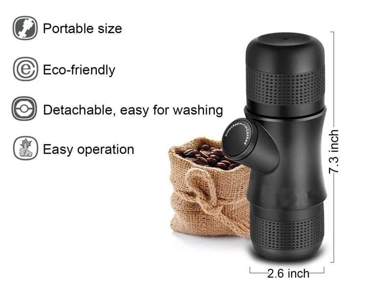 Compact Portable Espresso Maker for Travel, Camping, Beach