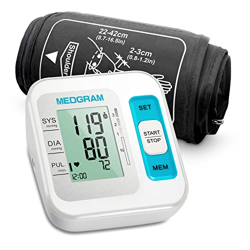 MEDGRAM Upper Arm Blood Pressure Monitor, Large Cuff