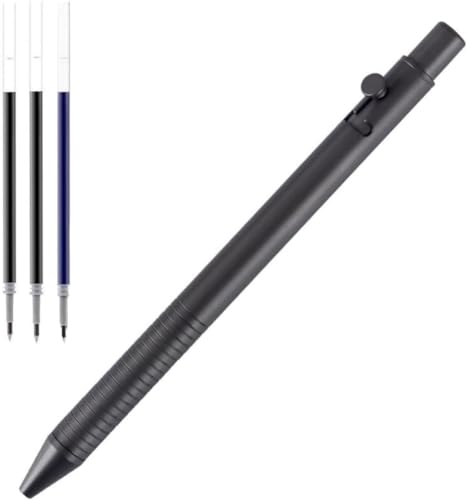 Dark Grey Titanium Bolt Action Gel Pen with Refills