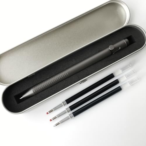 Dark Grey Titanium Bolt Action Gel Pen with Refills