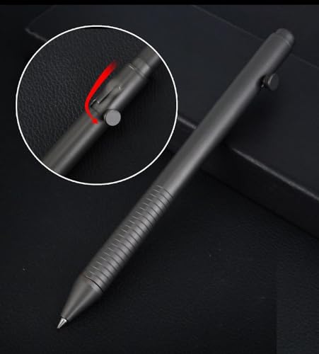 Dark Grey Titanium Bolt Action Gel Pen with Refills