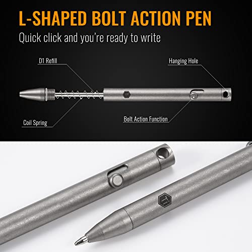 KeyUnity KP00 Titanium Bolt Action Pen + Bonus Refills