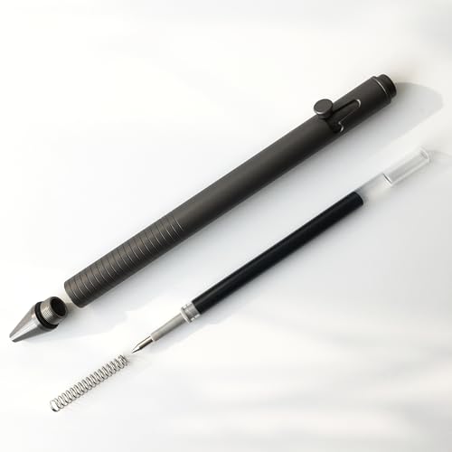 Dark Grey Titanium Bolt Action Gel Pen with Refills