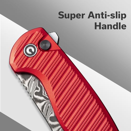 CIVIVI Stormhowl Damascus Pocket Knife - Aluminum Handle