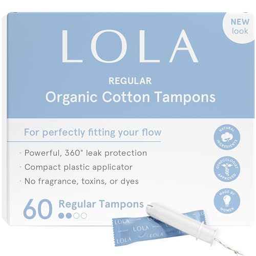 LOLA Organic Cotton Tampons 60ct - Regular, Period Feminine Hygiene