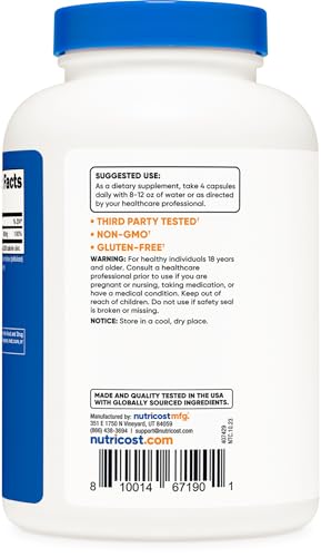 Nutricost Magnesium Citrate Capsules, 240 - 60 Servings