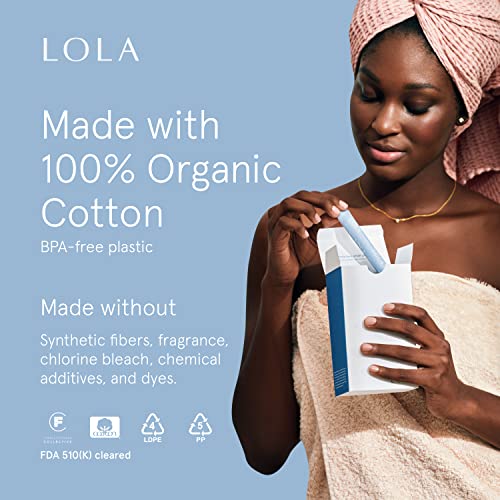 LOLA Organic Cotton Tampons 60ct - Regular, Period Feminine Hygiene