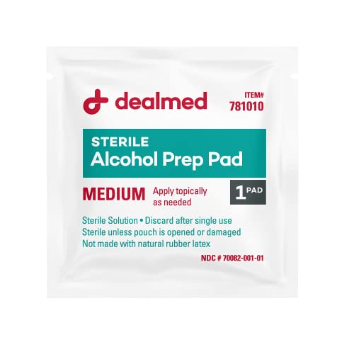 2000 Count Medium Size Alcohol Prep Pads, Latex-Free