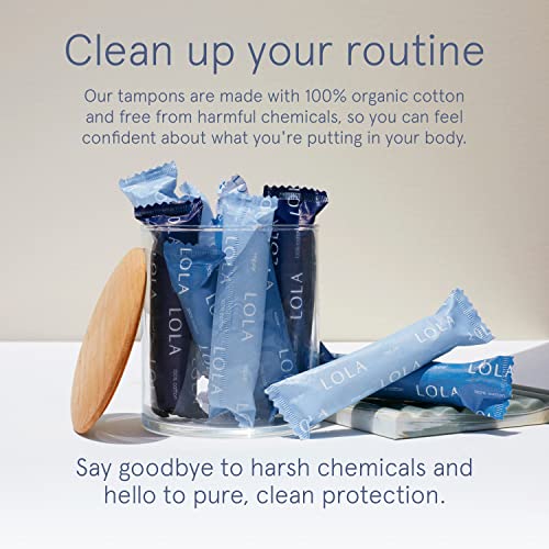 LOLA Organic Cotton Tampons 60ct - Regular, Period Feminine Hygiene