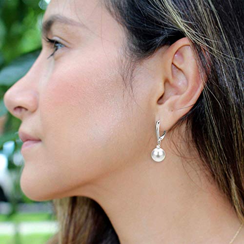 14K Yellow Gold Diamond & Pearl Dangle Earrings