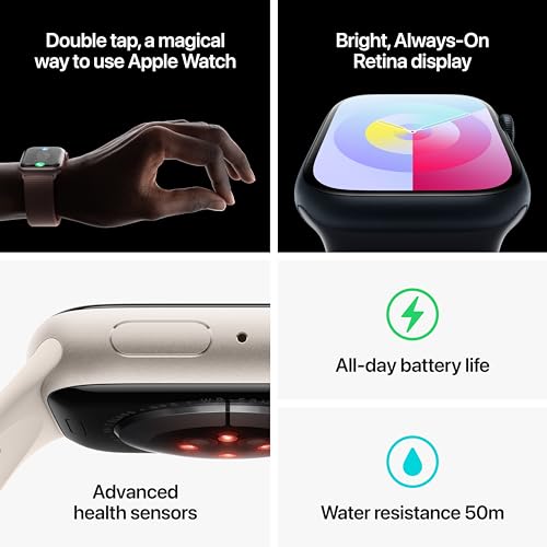 Apple Watch Series 9 GPS 45mm Smartwatch, Midnight Aluminum