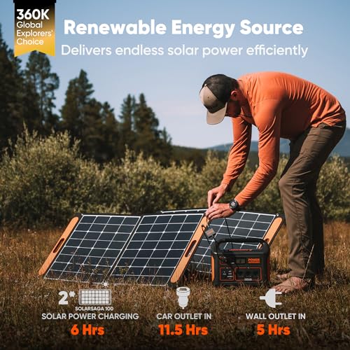 Jackery Explorer 1000 Portable Power Station, 1002Wh Capacity with 3x1000W AC Outlets, Solar Generator for Home Backup, Emergency, Outdoor Camping (Solar Panel Optional)
