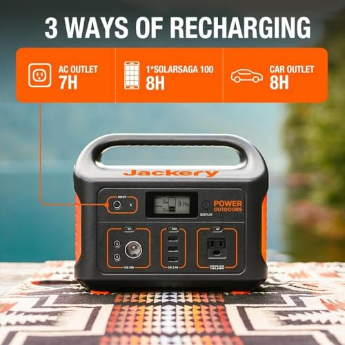 Jackery Portable Power Station Explorer 550, 550 Wh Lithium-ion Battery, 500W Output, Solar Generator for Outdoors Camping Travel (Renewed)