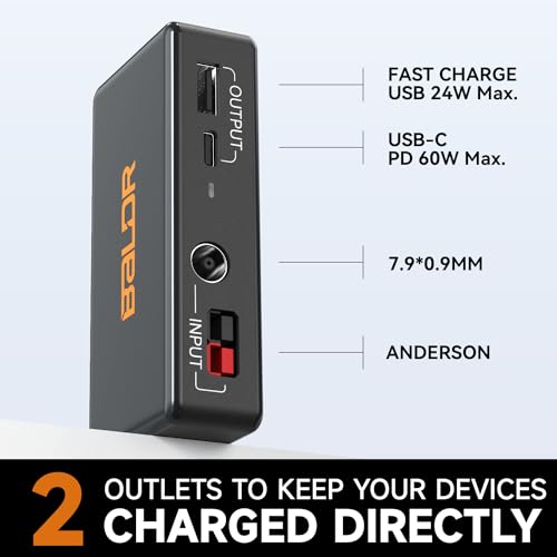 BALDR 120W Portable Solar Panel for Jackery/ECOFLOW/Flashfish/ROCKPALS Power Station Generator, Foldable Solar Cell Charger with USB Ports & PD Output for Camping, Off Grid Living. Black