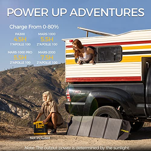 LIPOWER 100W Portable Solar Panel 18V, Foldable Solar Charger for Jackery/Anker/FlashFish/Bluetti/Goal Zero/Rockpals Power Station and with USB, Type-C PD Output