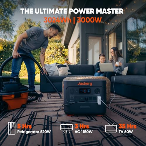 Jackery Solar Generator 3000 PRO 400W, 3024Wh Power Station with 2x200W Solar Panels, Fast Charging in 2.4 Hours, Intelligent BMS, 2xPD 100W Ports for RV Outdoor Camping & Power Outages Black, Orange