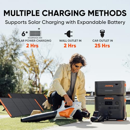 Jackery Solar Generator 2000 Plus Kit(4kWh), Explorer 2000 Plus and 1xPackPlus E2000 Plus Expandable Battery with 2x200W Solar Panel, 4085Wh LiFePO4, 3000W Output for Outdoor RV Camping,Home Emergency