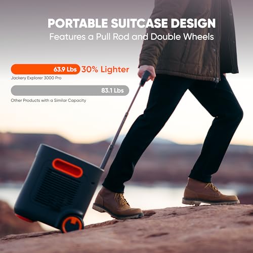 Jackery Solar Generator 3000 PRO 400W, 3024Wh Power Station with 2x200W Solar Panels, Fast Charging in 2.4 Hours, Intelligent BMS, 2xPD 100W Ports for RV Outdoor Camping & Power Outages Black, Orange