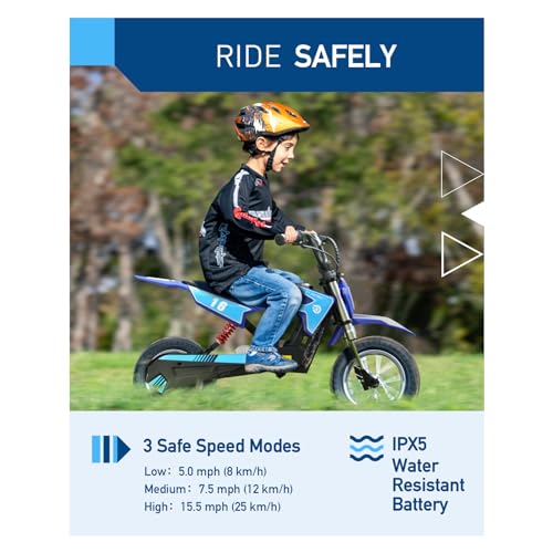 Hiboy DK1 Electric Dirt Bike - 15.5MPH Speed, 13.7 Mile Range