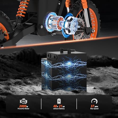 2000W Electric Motorcycle for Teens-Adults, 37MPH Off-Road