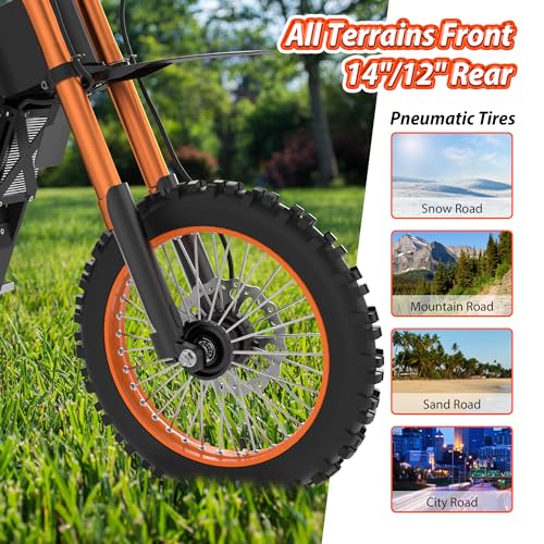 2000W Electric Motorcycle for Teens-Adults, 37MPH Off-Road