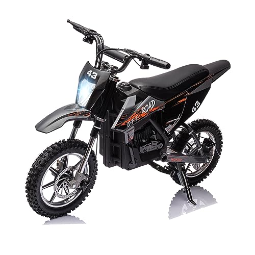LED Headlight Kids Electric Dirt Motorcycle 15.5MPH Black