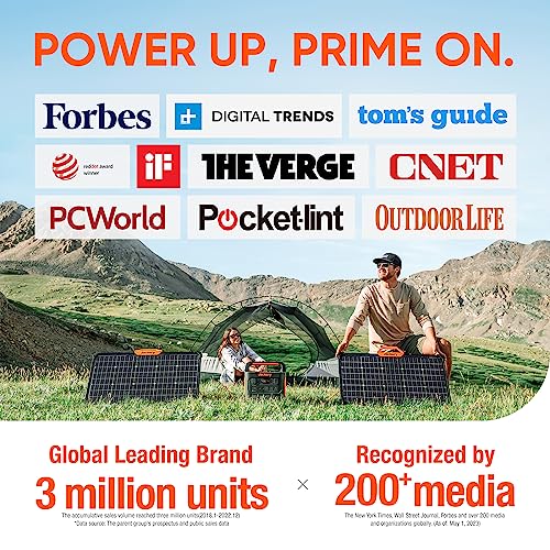Jackery SolarSaga 200W Portable Solar Panel, Compatible with Explorer 2000 PRO as Solar Generator, Off-Grid Power for Outdoor Adventures, Emergency (Renewed)