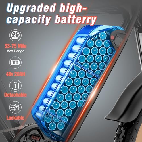 Bopzin Electric Fat Tire Bike, 2000/1500/1000W, 37/33/30MPH