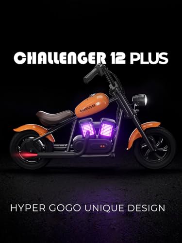 Hyper GoGo Electric Motorcycle for Kids Age 3+ - Retro Style with Light & Music Player
