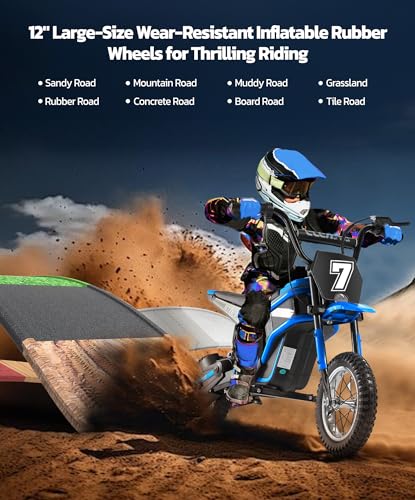 ELEMARA Kids Electric Dirt Bike with Bluetooth & Music