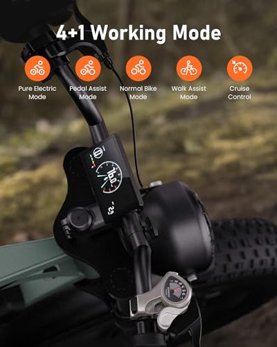 CYCROWN CycHunter Electric Bike for Adults, 48V 26Ah Dual Battery Moped Style Ebike