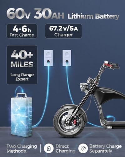 eAhora M1P Electric Motorcycle: 2000W, 37mph, 40+ Miles