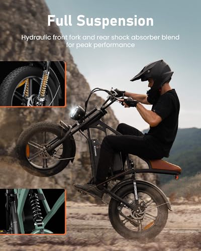CYCROWN CycHunter Electric Bike for Adults, 48V 26Ah Dual Battery Moped Style Ebike