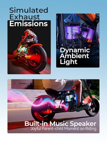 Hyper GoGo Electric Motorcycle for Kids Age 3+ - Retro Style with Light & Music Player
