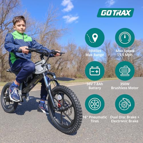 Gotrax Astra Electric Dirt Bike, 16" Tires, Max Speed 15.5Mph