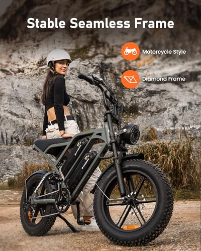CYCROWN CycHunter Electric Bike for Adults, 48V 26Ah Dual Battery Moped Style Ebike
