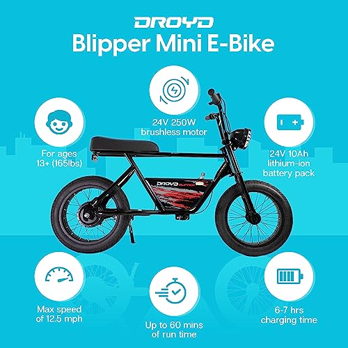 Droyd Blipper Electric Mini Bike for Kids - 250W - 12.5MPH